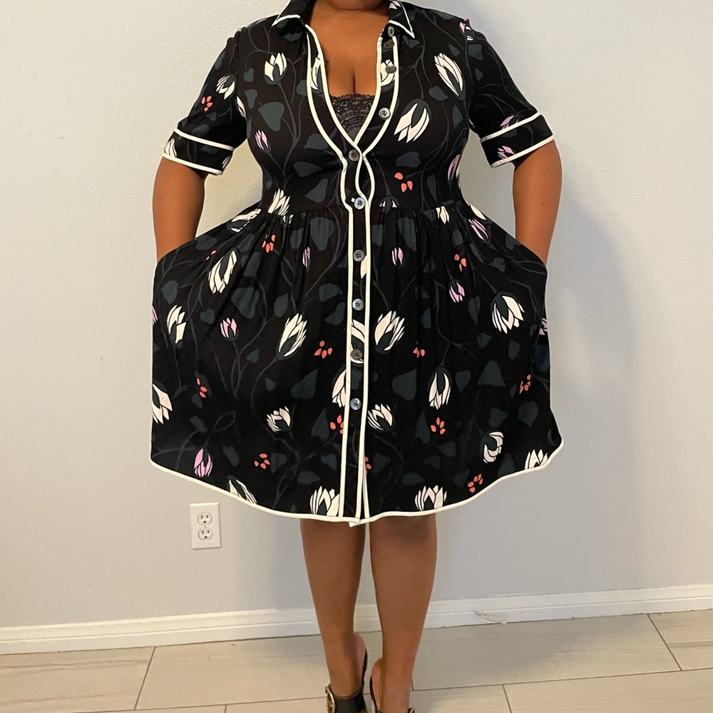 Kate Spade deco bloom short sleeve shirtdress